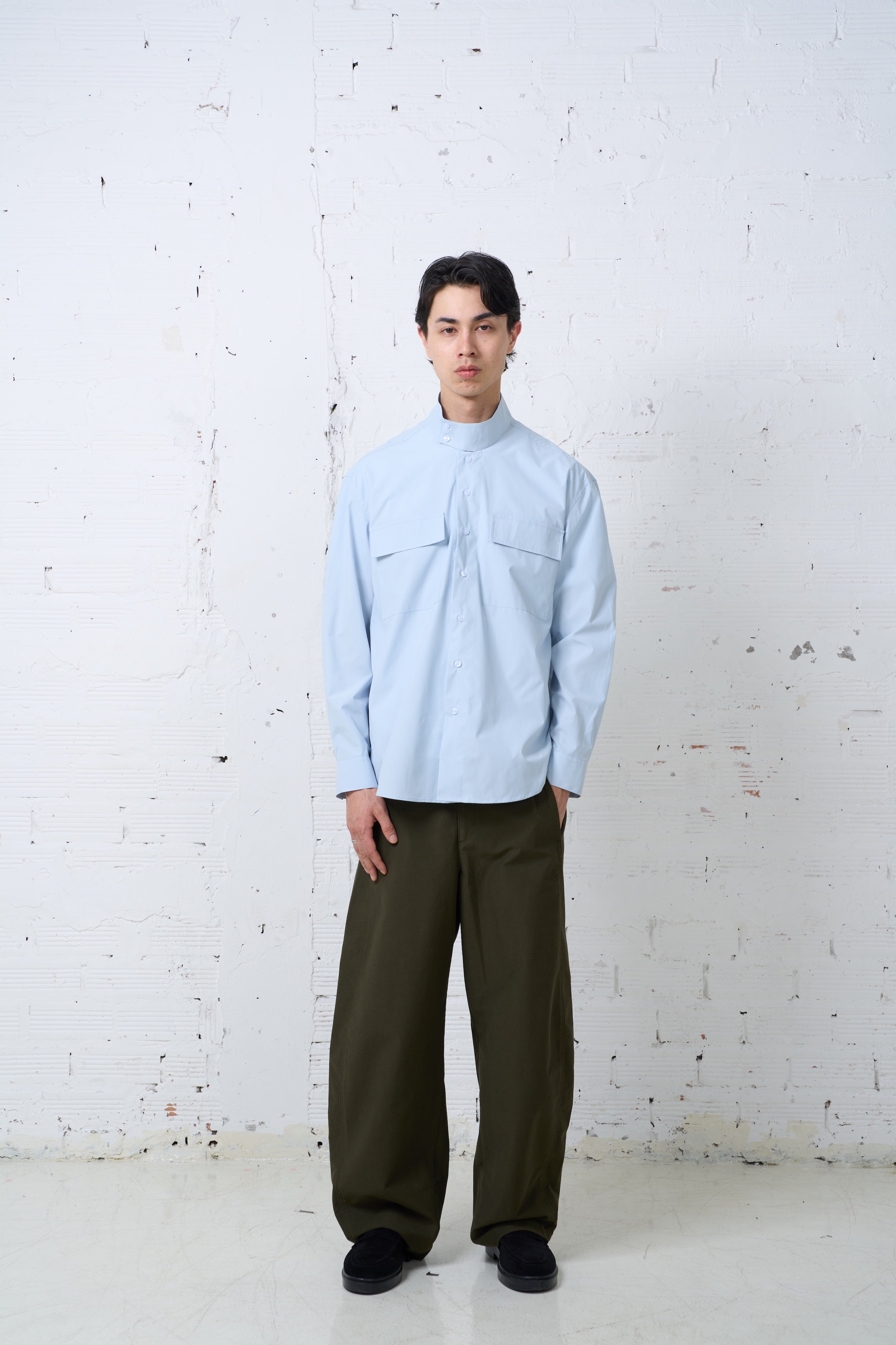 HIGH NECK DOUBLE POCKET SHIRTS