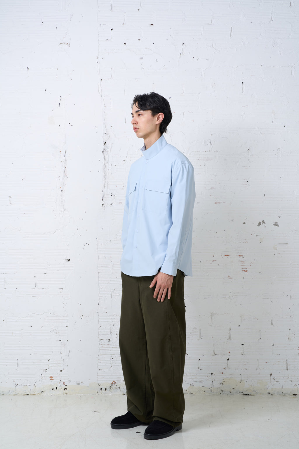 HIGH NECK DOUBLE POCKET SHIRTS