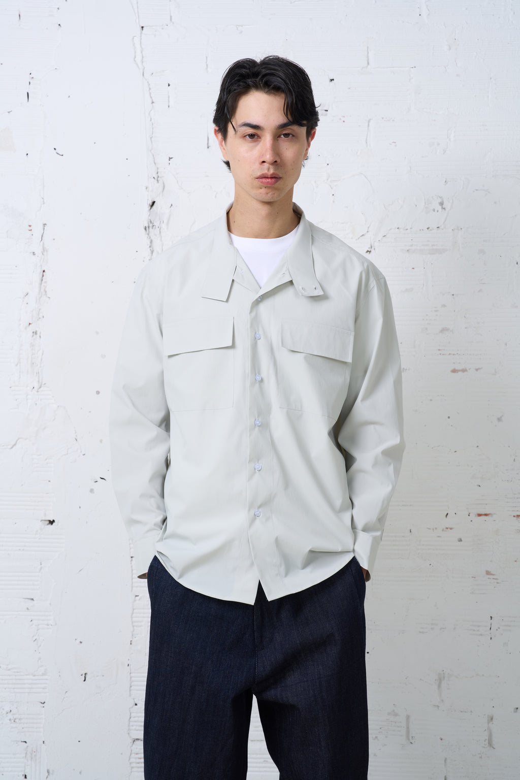 HIGH NECK DOUBLE POCKET SHIRTS