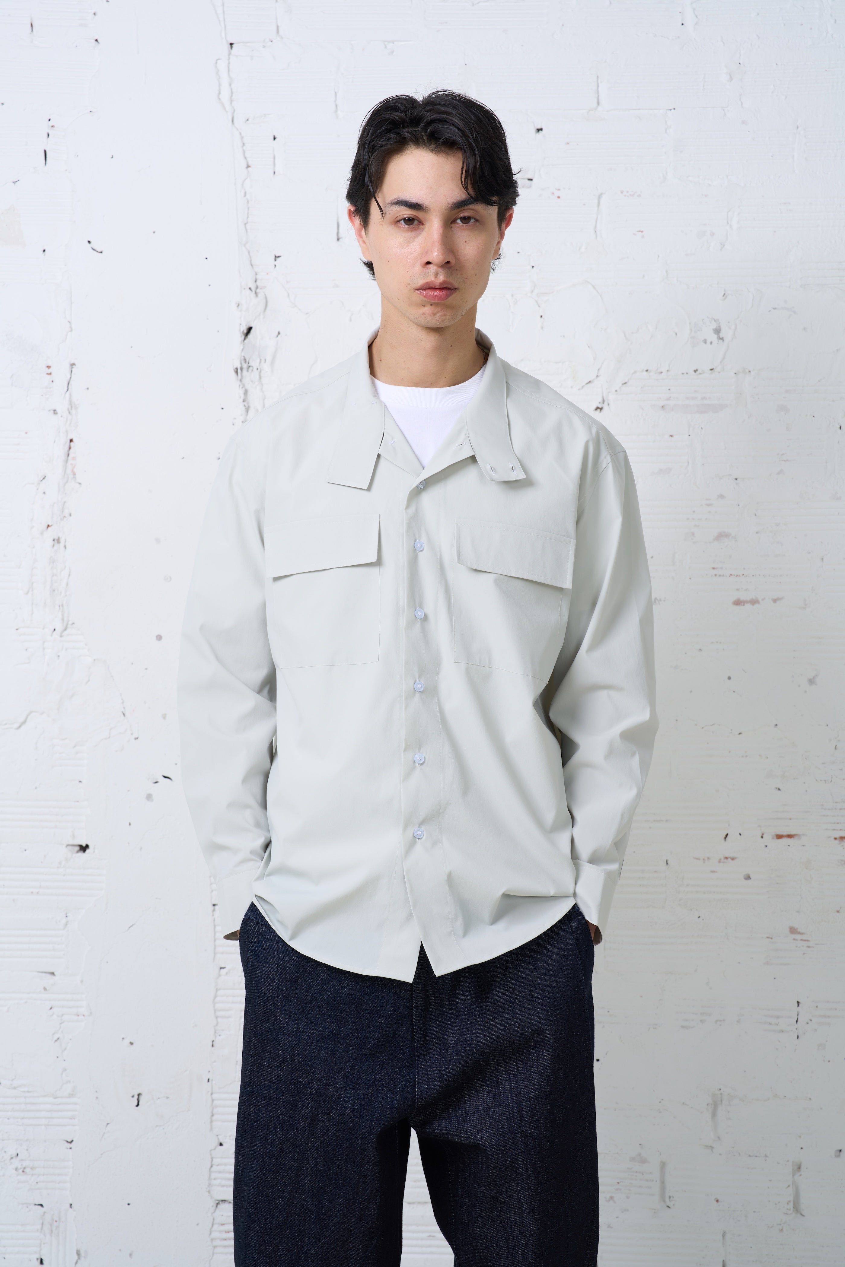 HIGH NECK DOUBLE POCKET SHIRTS