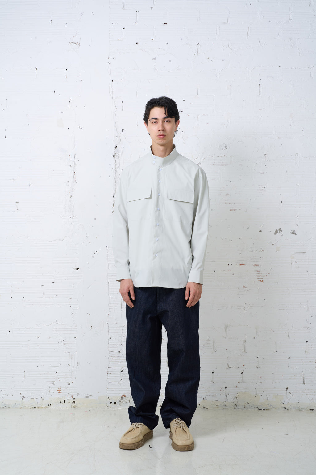HIGH NECK DOUBLE POCKET SHIRTS