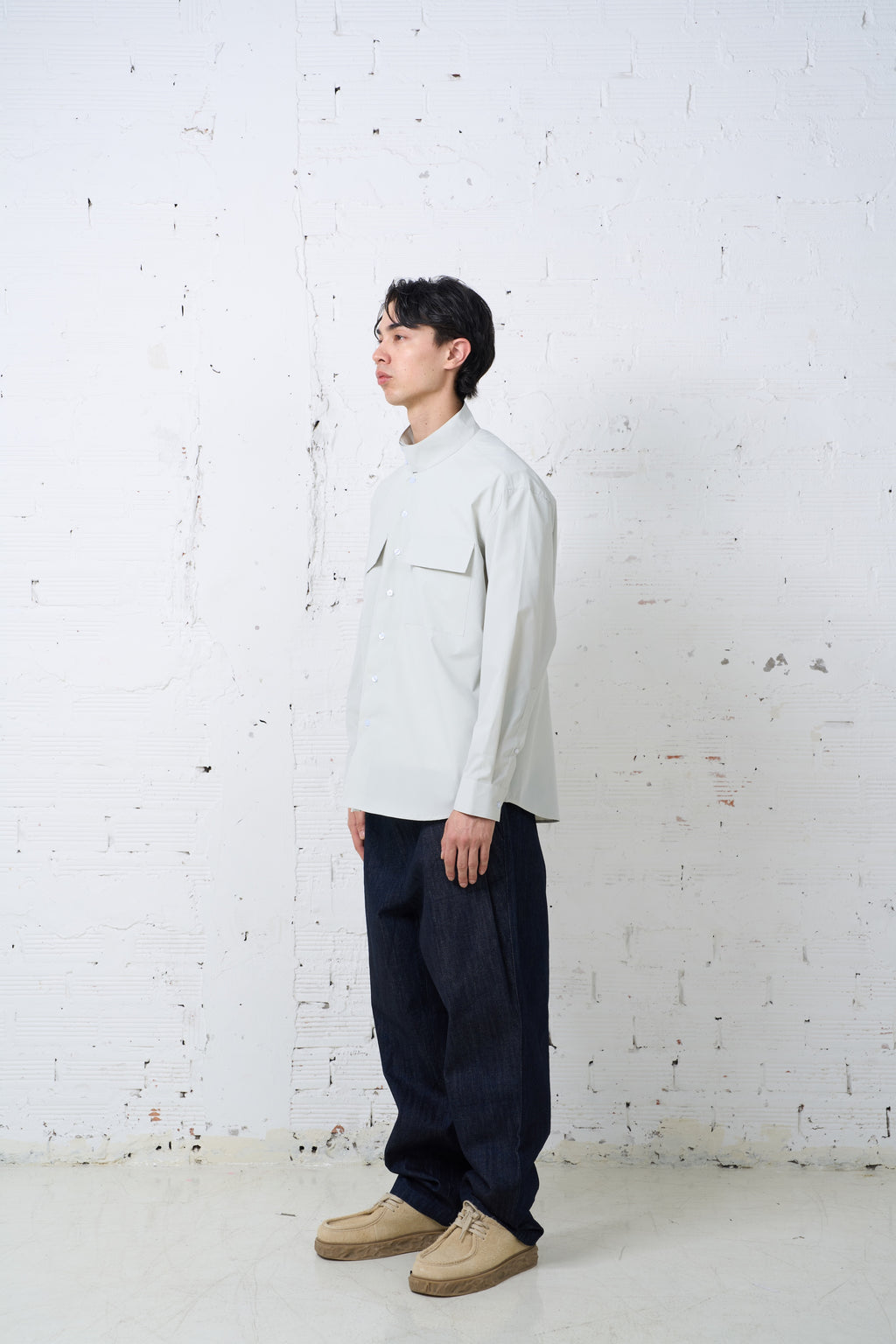 HIGH NECK DOUBLE POCKET SHIRTS