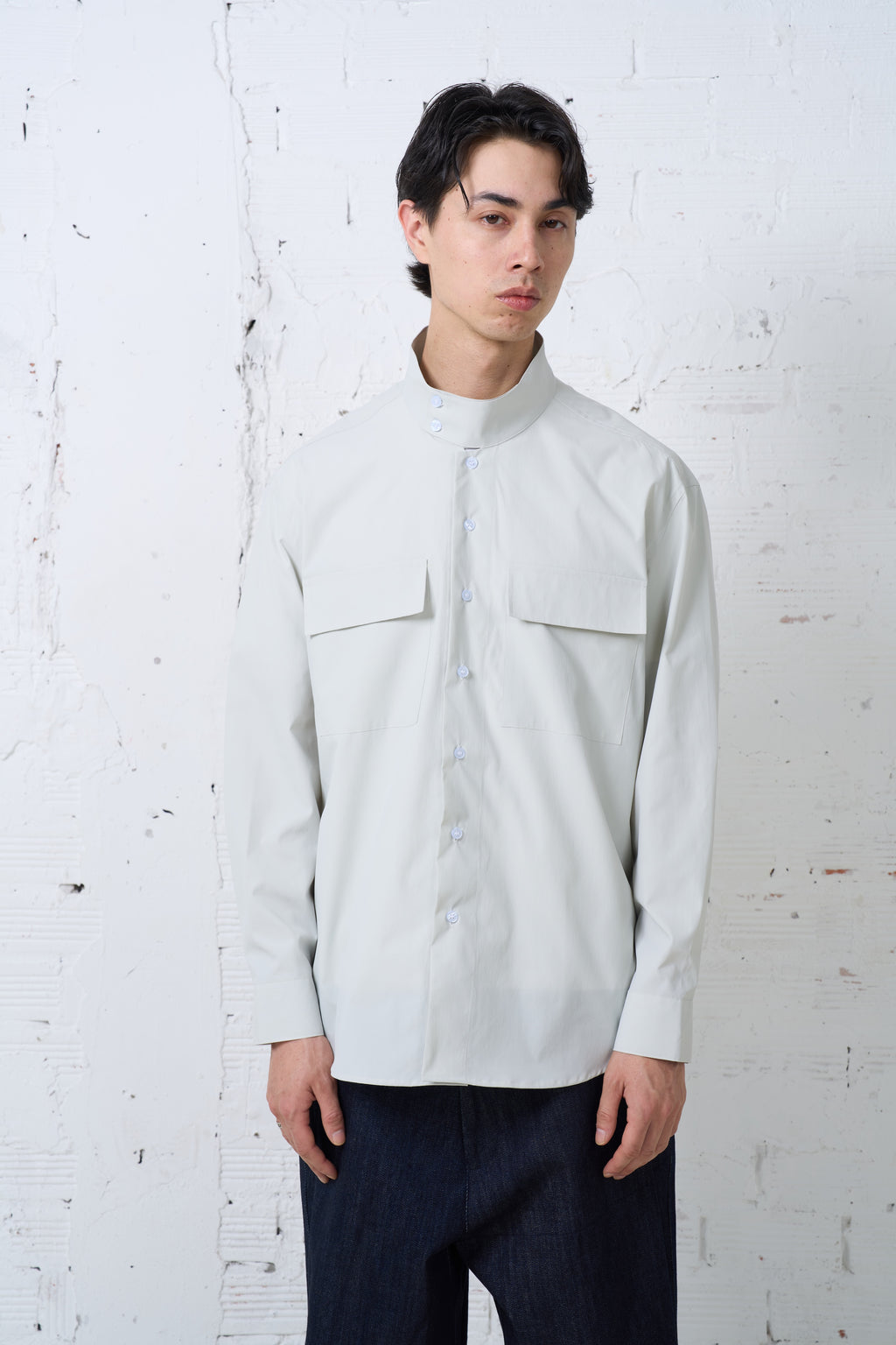 HIGH NECK DOUBLE POCKET SHIRTS