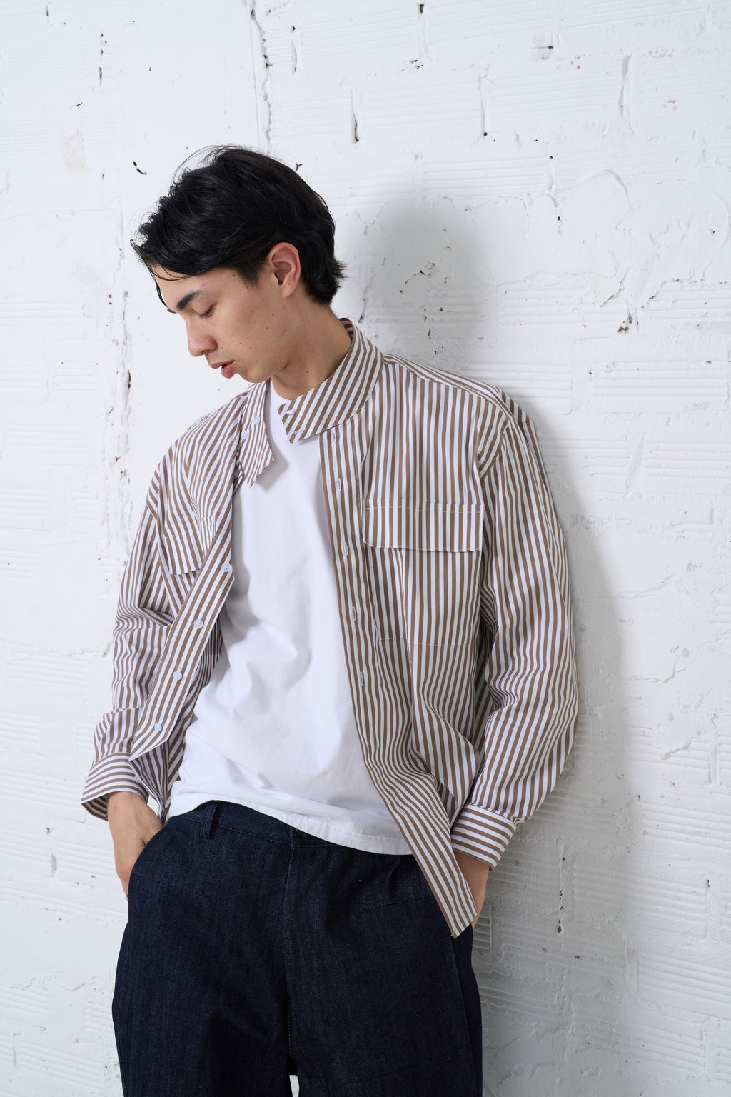 HIGH NECK DOUBLE POCKET SHIRTS