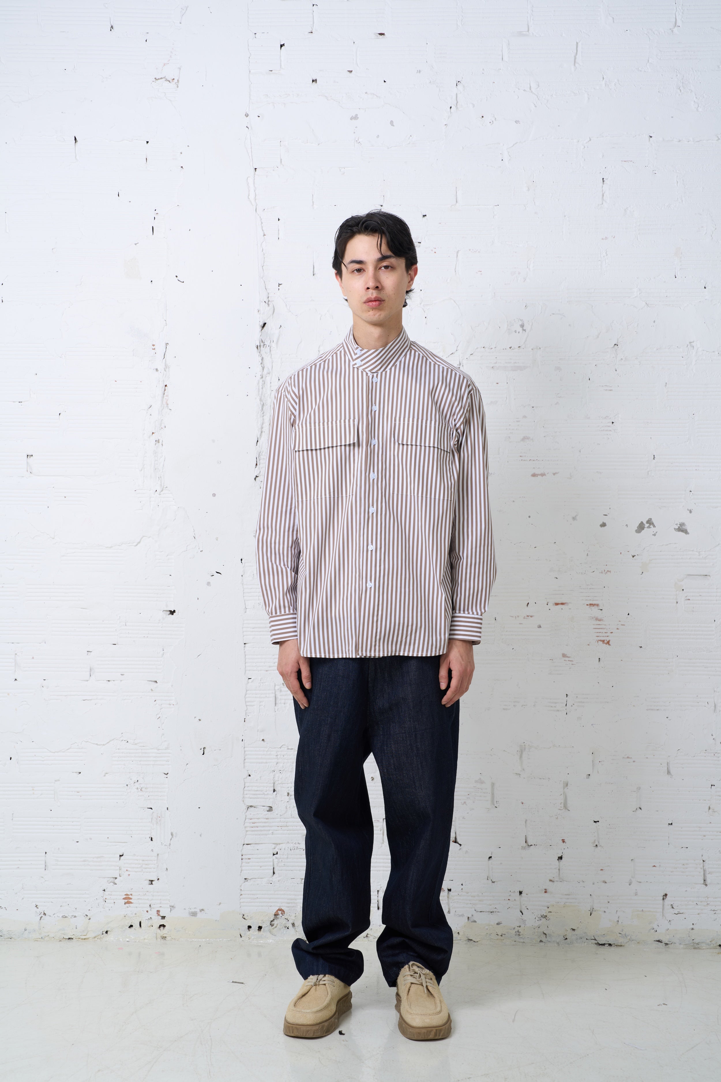 HIGH NECK DOUBLE POCKET SHIRTS