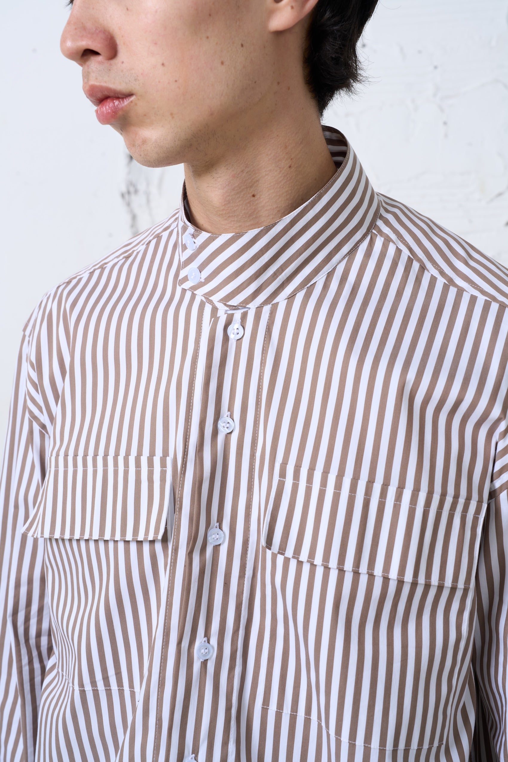 HIGH NECK DOUBLE POCKET SHIRTS
