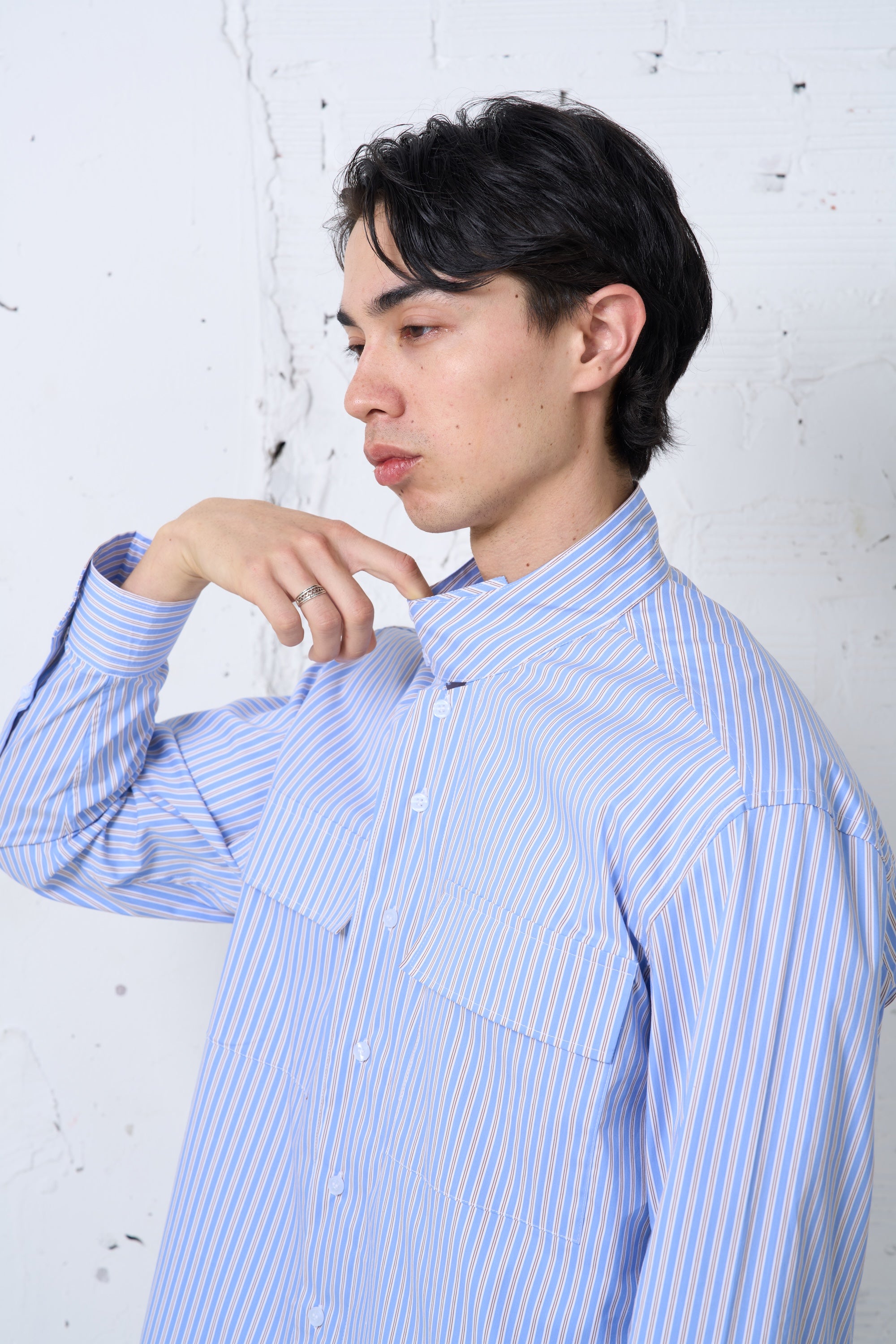 HIGH NECK DOUBLE POCKET SHIRTS