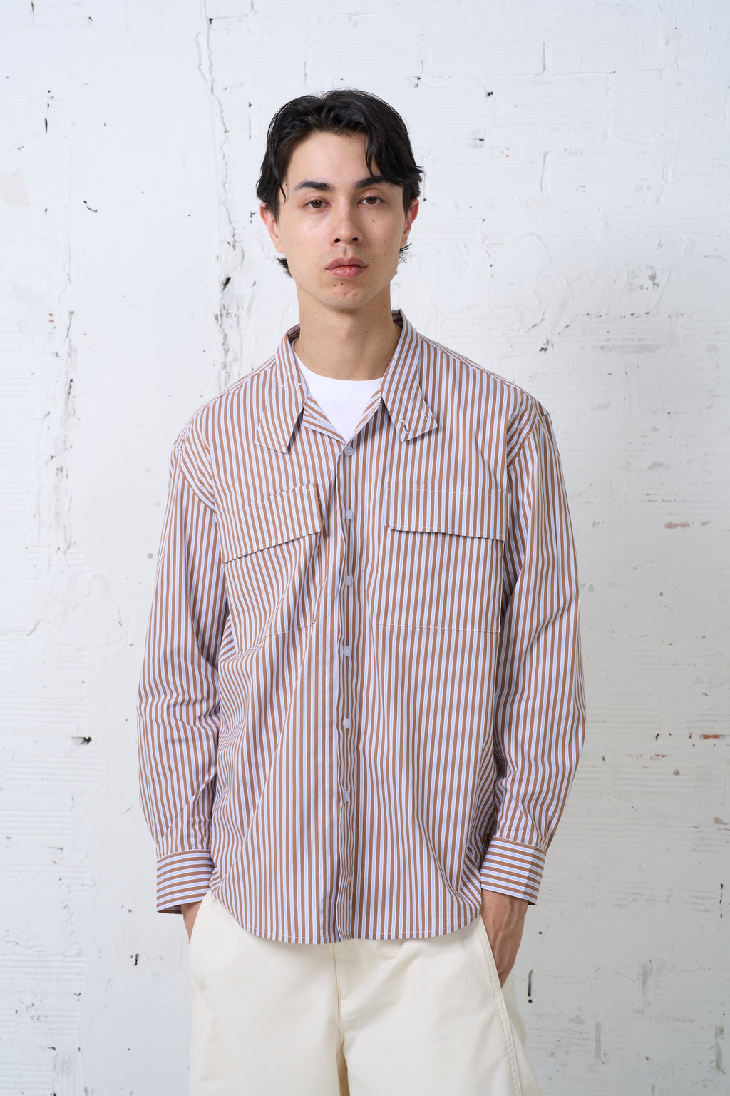 HIGH NECK DOUBLE POCKET SHIRTS